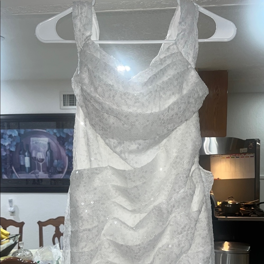 Elegant White Sequin Dress (Wedding)